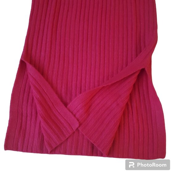 Rachel Parcell Pink Rouge ribbed knit sweater dress sz XS Vneck bubble sleeve - Picture 3 of 13